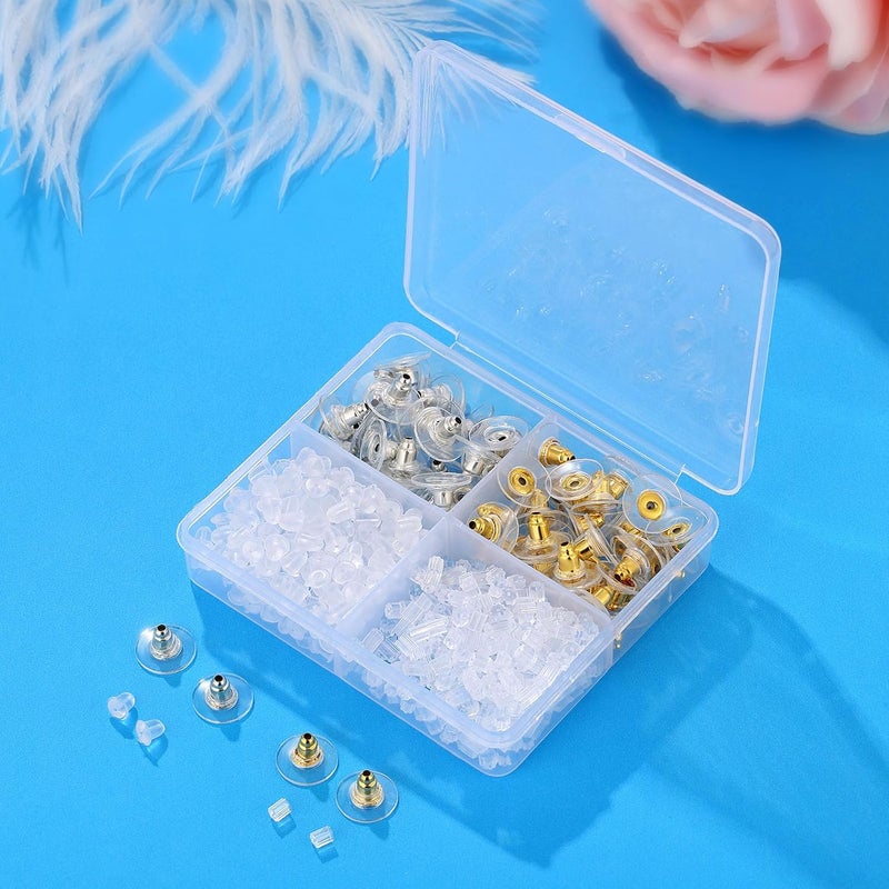 Formulen Earring Backs 4 Styles, Hypoallergenic Metal Earring Backs, Bullet Shape Safety Backing Replacements for Studs Hoops - Image 3